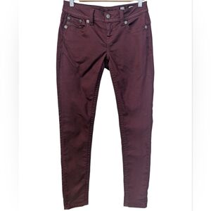 MISS ME Signature Skinny Maroon Burgundy Jeans Size 27